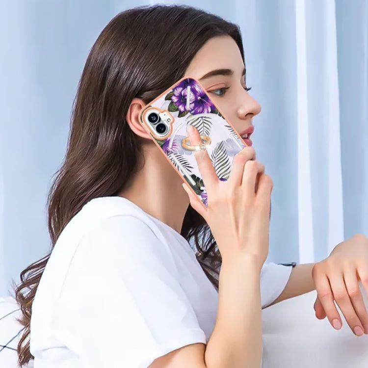 For Nothing Phone 1 Electroplating IMD TPU Phone Case(Purple Flower) by buy2fix