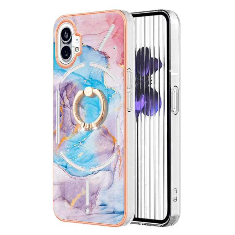 For Nothing Phone 1 Electroplating IMD TPU Phone Case(Blue Marble) - Nothing Cases by buy2fix | Online Shopping UK | buy2fix