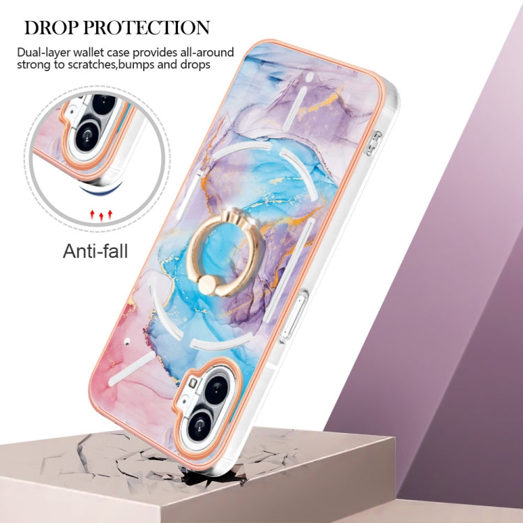 For Nothing Phone 1 Electroplating IMD TPU Phone Case(Blue Marble) - Nothing Cases by buy2fix | Online Shopping UK | buy2fix