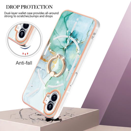 For Nothing Phone 1 Electroplating Marble Pattern TPU Phone Case(Green 003) by buy2fix