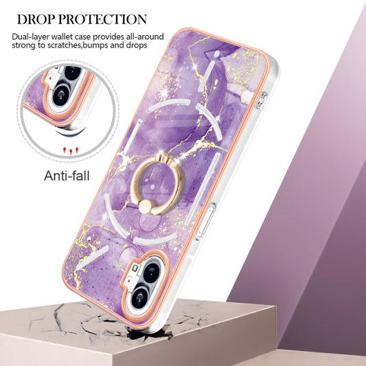 For Nothing Phone 1 Electroplating Marble Pattern TPU Phone Case(Purple 002) by buy2fix