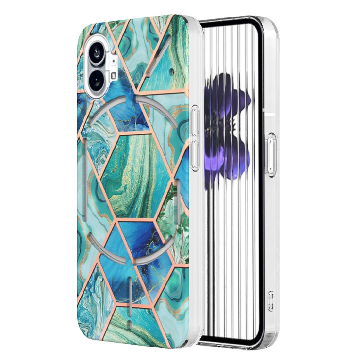 For Nothing Phone 1 Electroplating Splicing Marble TPU Phone Case(Green) - Nothing Cases by buy2fix | Online Shopping UK | buy2fix