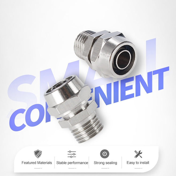 PC10-02 LAIZE 2pcs Nickel Plated Copper Pneumatic Quick Fitting Connector - Interface Series by LAIZE | Online Shopping UK | buy2fix