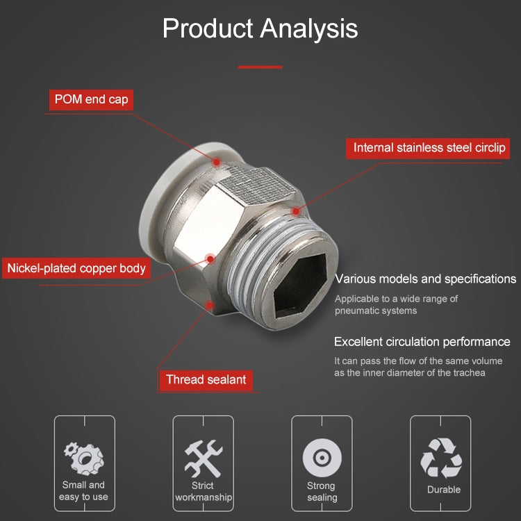 PC10-01 LAIZE 2pcs PC Straight Pneumatic Quick Fitting Connector - Interface Series by LAIZE | Online Shopping UK | buy2fix
