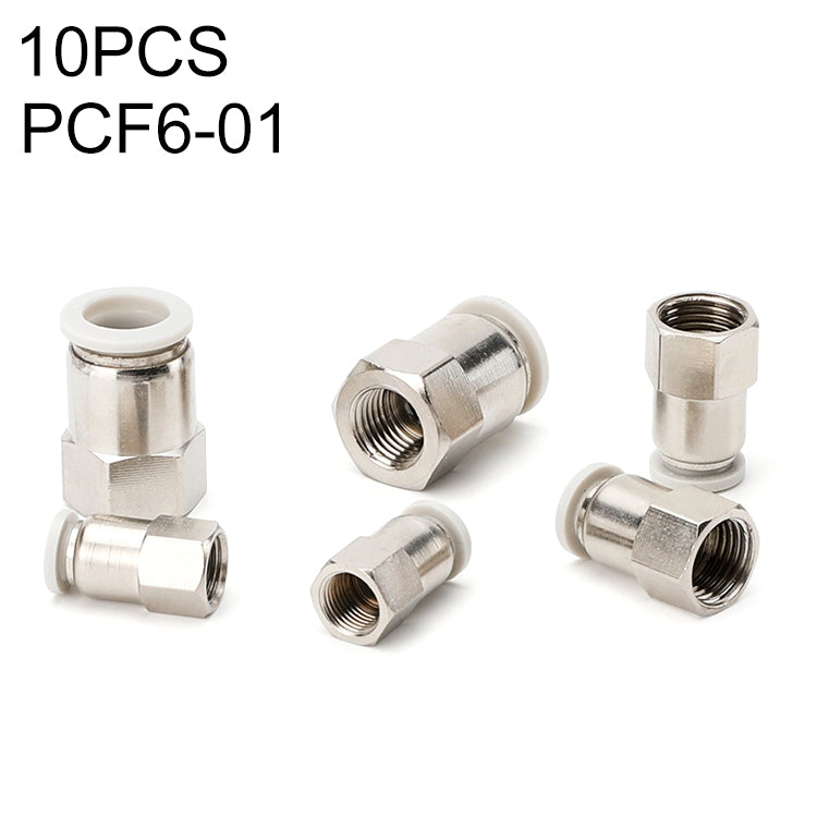 PCF6-01 LAIZE 10pcs Female Thread Straight Pneumatic Quick Fitting Connector - Interface Series by LAIZE | Online Shopping UK | buy2fix
