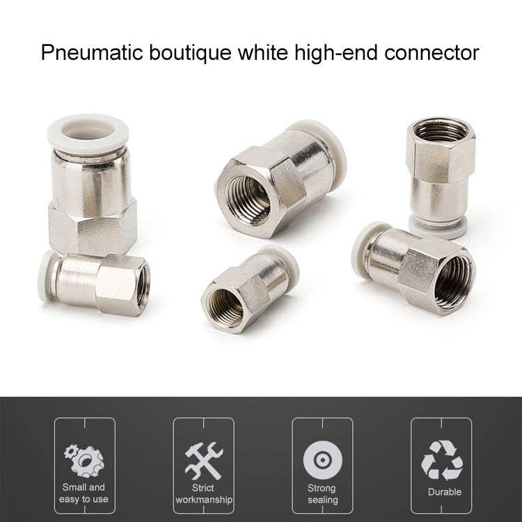 PCF6-01 LAIZE 10pcs Female Thread Straight Pneumatic Quick Fitting Connector - Interface Series by LAIZE | Online Shopping UK | buy2fix