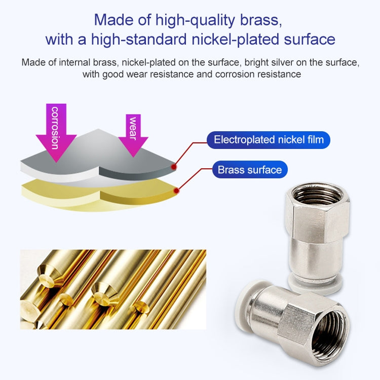 PCF6-01 LAIZE 10pcs Female Thread Straight Pneumatic Quick Fitting Connector - Interface Series by LAIZE | Online Shopping UK | buy2fix