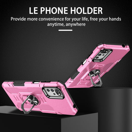 For Motorola Moto G22 Ring Holder Armor Hybrid Phone Case(Pink) by buy2fix