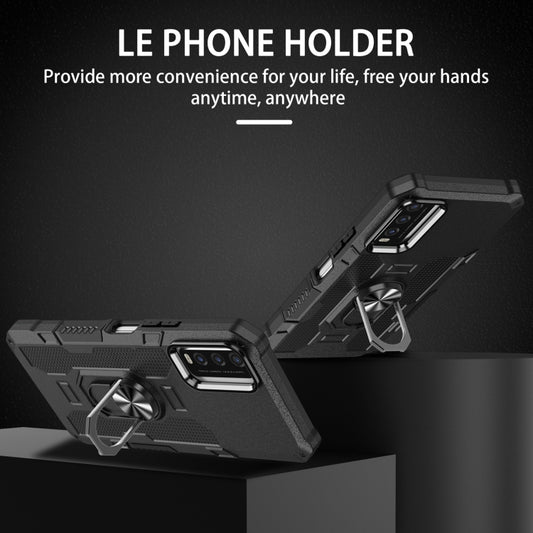 For vivo Y20 Ring Holder Armor Hybrid Phone Case(Black) by buy2fix