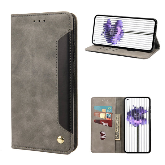 For Nothing Phone 1 Skin Feel Splicing Leather Phone Case(Grey) - Nothing Cases by buy2fix | Online Shopping UK | buy2fix