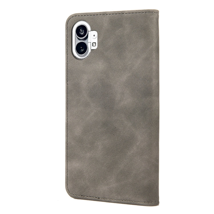 For Nothing Phone 1 Skin Feel Splicing Leather Phone Case(Grey) - Nothing Cases by buy2fix | Online Shopping UK | buy2fix