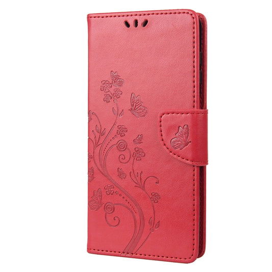 For Nothing Phone 1 Butterfly Flower Pattern Flip Leather Phone Case(Red) by buy2fix