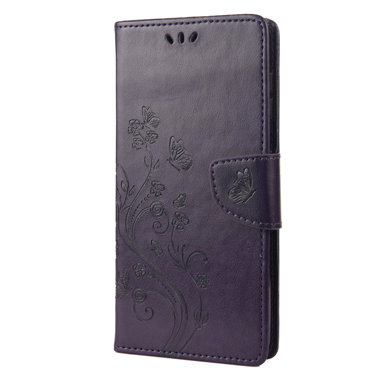 For Nothing Phone 1 Butterfly Flower Pattern Flip Leather Phone Case(Dark Purple) - Nothing Cases by buy2fix | Online Shopping UK | buy2fix