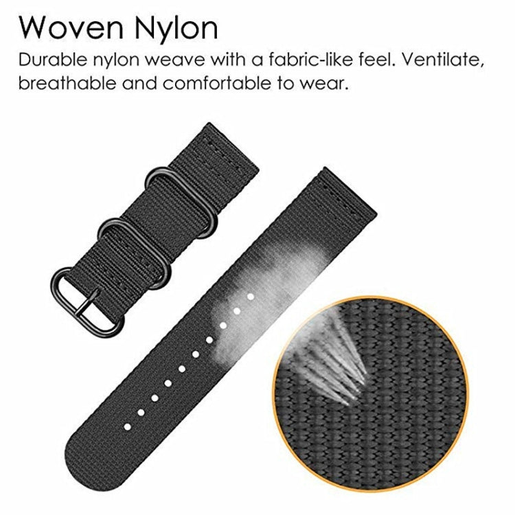 For Samsung Galaxy Watch4 / Watch4 Classic / Watch5 / Watch5 Pro Nylon Three-ring Watch Band(Black) - Watch Bands by buy2fix | Online Shopping UK | buy2fix