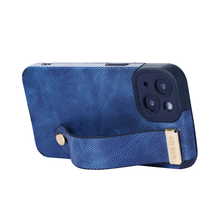 For iPhone 12 Wrist Strap TPU Leather Phone Case(Black) - iPhone 12 / 12 Pro Cases by buy2fix | Online Shopping UK | buy2fix