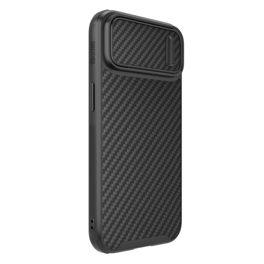 For iPhone 14 NILLKIN Synthetic Fiber Camshield Magnetic Phone Case(Black) by NILLKIN