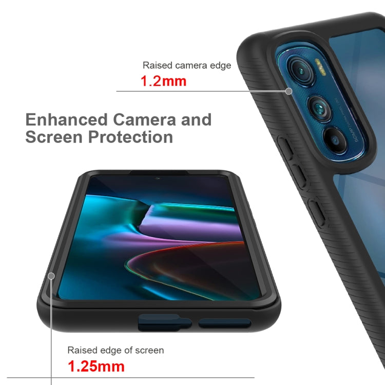 For Motorola Moto Edge 30 Starry Sky Solid Color TPU Clear PC Phone Case(Black) by buy2fix