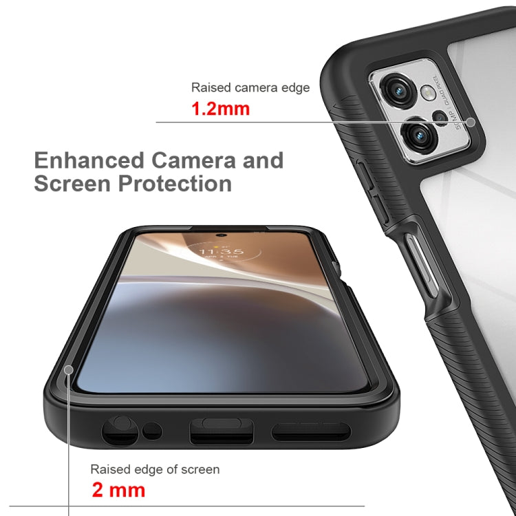 For Motorola Moto G32 Starry Sky Solid Color TPU Clear PC Phone Case(Red) by buy2fix