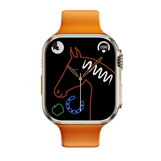 WS8 Pro 2.0 inch IPS Full Touch Screen Smart Watch, IP67 Waterproof Support Heart Rate & Blood Oxygen Monitoring / Sports Modes(Gold+Orange) by buy2fix