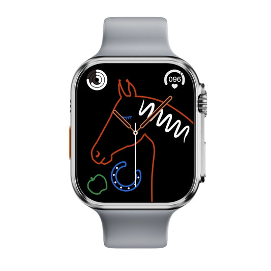 WS8 Plus 2.0 inch IPS Full Touch Screen Smart Watch, IP68 Waterproof Support Heart Rate & Blood Oxygen Monitoring / Sports Modes(Silver) by buy2fix