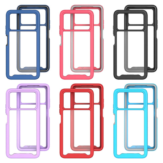 For Xiaomi Poco X4 Pro 5G Starry Sky Solid Color Shockproof TPU Clear PC Phone Case(Frosted Pink) by buy2fix