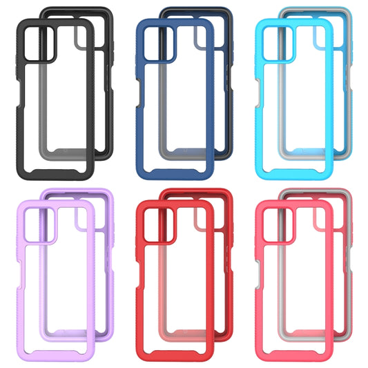 For T-Moblie Revvl 6 5G Starry Sky Solid Color Shockproof TPU Clear PC Phone Case(Black) by buy2fix