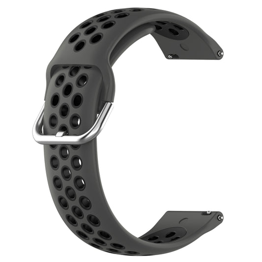 For Huawei Watch GT 46mm / 42mm 22mm Clasp Two Color Sport Watch Band (Black Black) by buy2fix