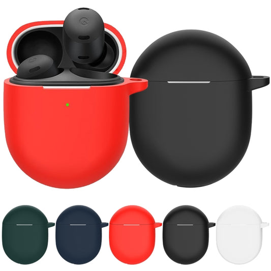 For Google Pixel Buds Pro Wireless Earphone Silicone Protective Case with Hook(Black) by buy2fix