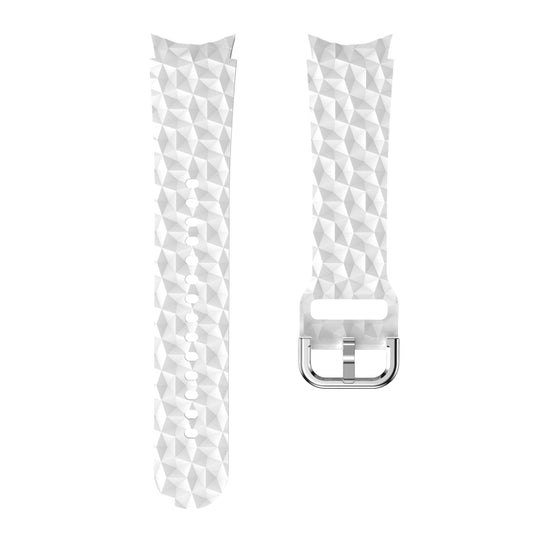 For Samsung Galaxy Watch 5 / Watch 5 Pro Rhombus Texture Silicone Watch Band(White) by buy2fix