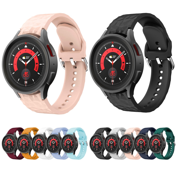 For Samsung Galaxy Watch 5 / Watch 5 Pro Rhombus Texture Silicone Watch Band(Black) by buy2fix