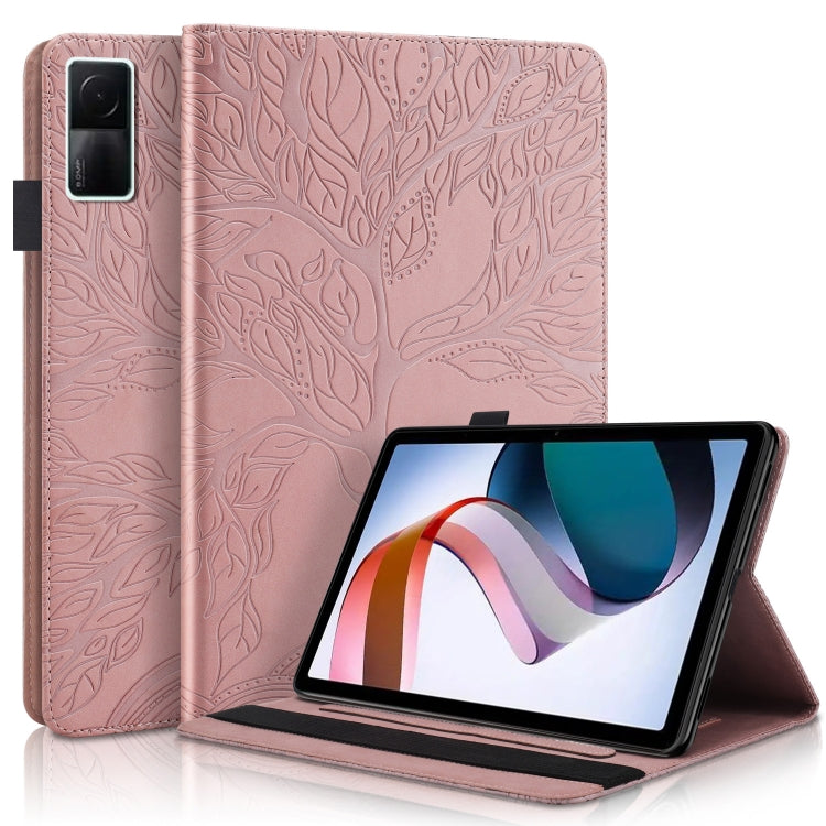 For Xiaomi Redmi Pad 10.61 Life Tree Series Horizontal Flip Leather Case with Holder(Rose Gold) - More Tablet Cases by buy2fix | Online Shopping UK | buy2fix