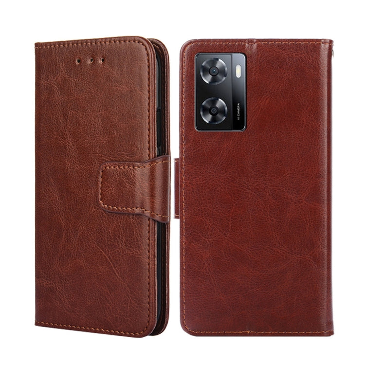 For OnePlus Nord N20 SE 4G Crystal Texture Flip Leather Phone Case(Brown) - OnePlus Cases by buy2fix | Online Shopping UK | buy2fix