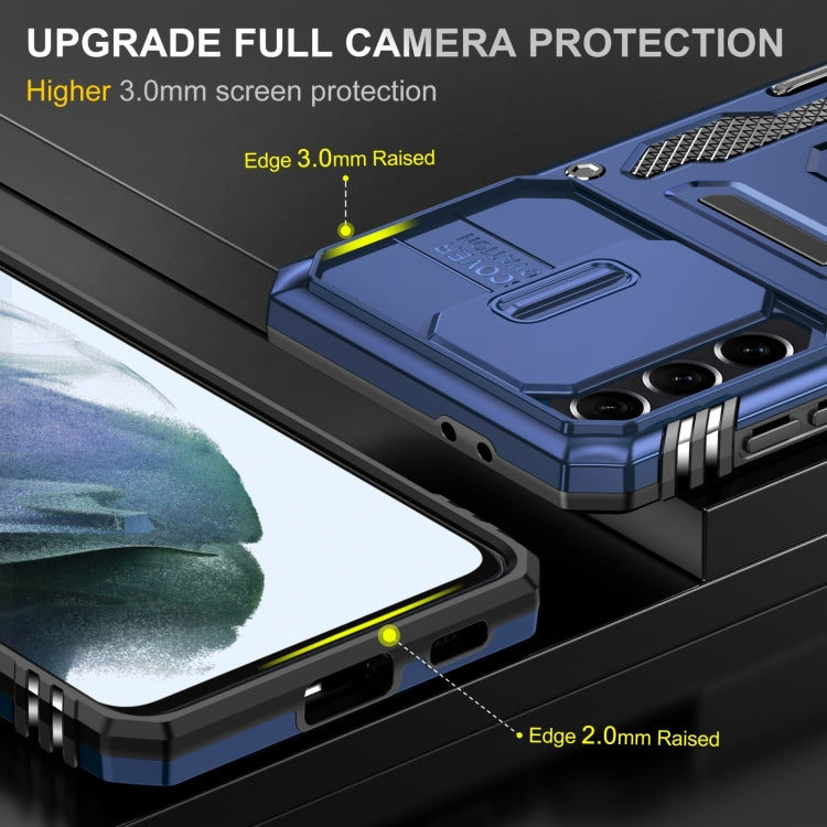 For Samsung Galaxy S23 5G Armor PC + TPU Camera Shield Phone Case(Navy Blue) - Galaxy S23 5G Cases by buy2fix | Online Shopping UK | buy2fix