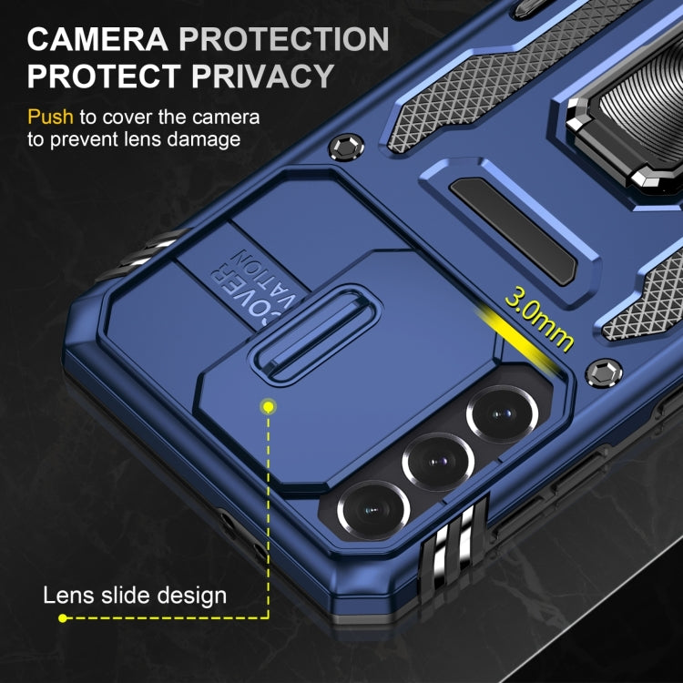 For Samsung Galaxy S23 5G Armor PC + TPU Camera Shield Phone Case(Navy Blue) - Galaxy S23 5G Cases by buy2fix | Online Shopping UK | buy2fix