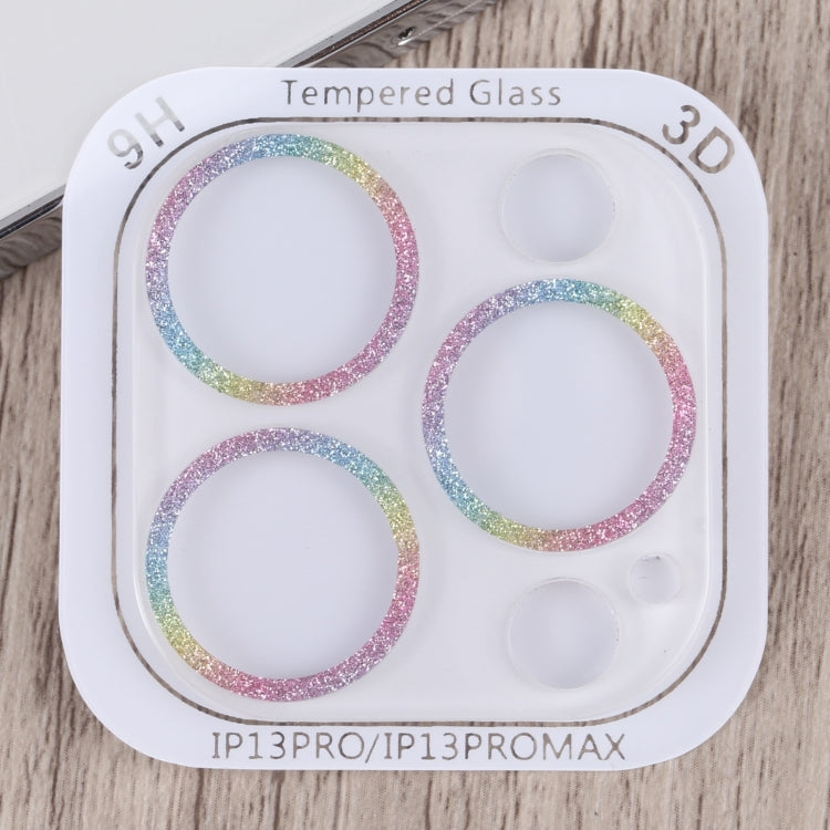 For iPhone 14 Pro Max Glitter Ring Tempered Glass Camera Lens Film(Colorful) - iPhone 14 Pro Max Tempered Glass by buy2fix | Online Shopping UK | buy2fix