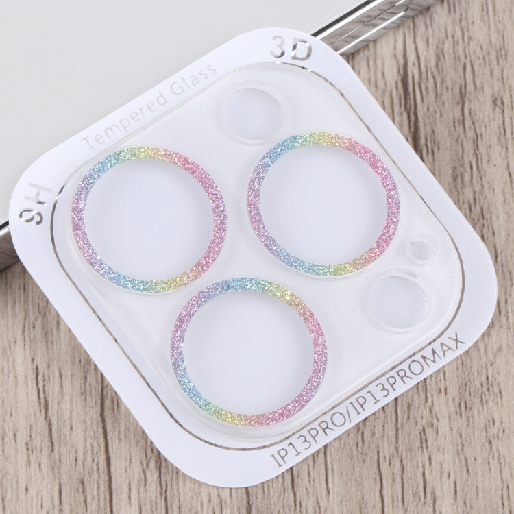 For iPhone 14 Pro Max Glitter Ring Tempered Glass Camera Lens Film(Colorful) - iPhone 14 Pro Max Tempered Glass by buy2fix | Online Shopping UK | buy2fix