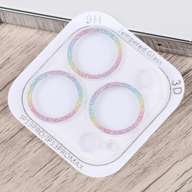 For iPhone 14 Pro Max Glitter Ring Tempered Glass Camera Lens Film(Colorful) - iPhone 14 Pro Max Tempered Glass by buy2fix | Online Shopping UK | buy2fix