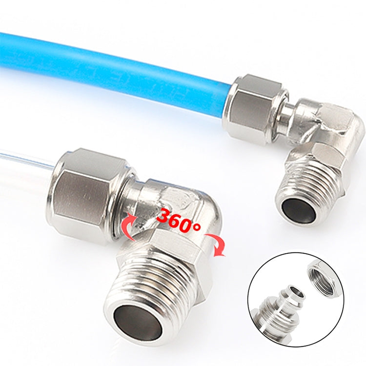 PL8-03 LAIZE Nickel Plated Copper Trachea Quick Fitting Twist Swivel Elbow Lock Female Connector - Interface Series by LAIZE | Online Shopping UK | buy2fix