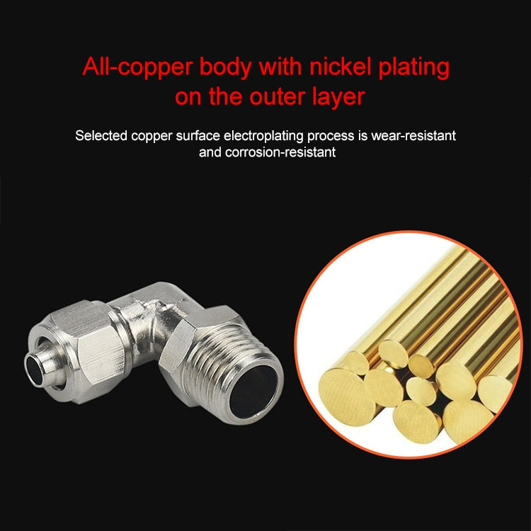 PL8-04 LAIZE Nickel Plated Copper Trachea Quick Fitting Twist Swivel Elbow Lock Female Connector - Interface Series by LAIZE | Online Shopping UK | buy2fix