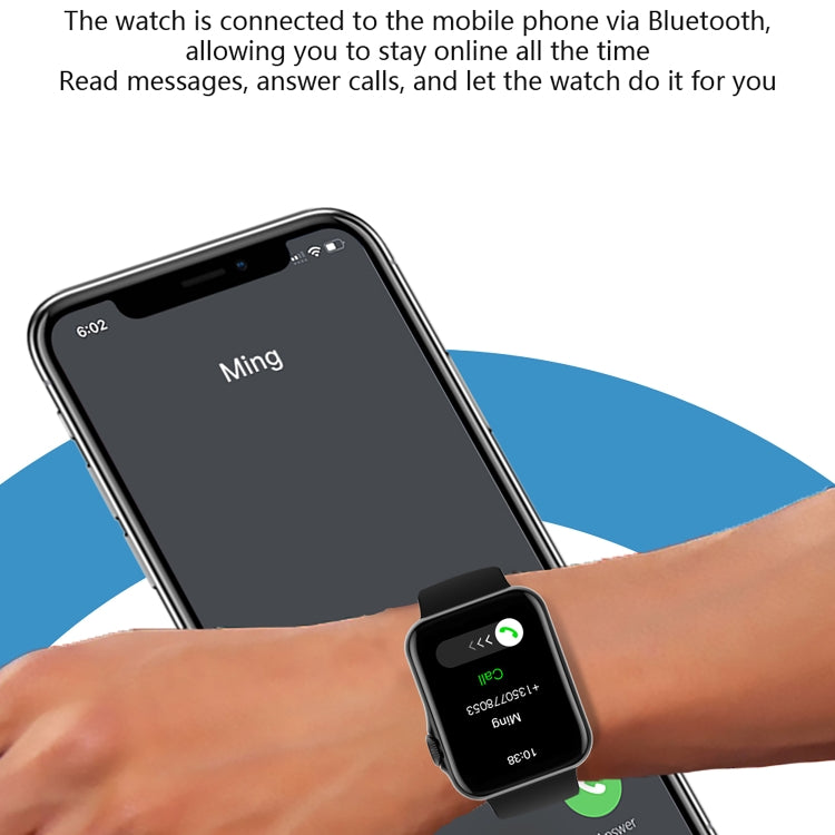 D07 1.7 inch Square Screen Smart Watch with Payment NFC Encoder(Gold) - Smart Watches by buy2fix | Online Shopping UK | buy2fix