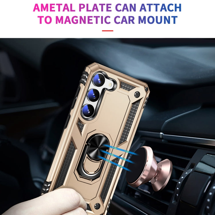 For Samsung Galaxy S23 5G Shockproof TPU + PC Phone Case(Gold) by buy2fix