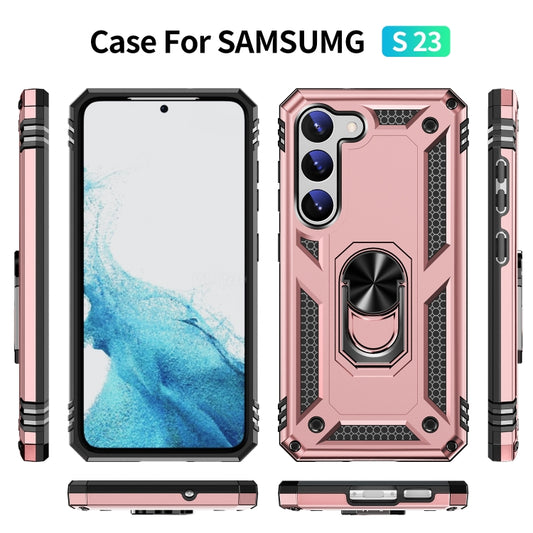 For Samsung Galaxy S23 5G Shockproof TPU + PC Phone Case(Rose Gold) by buy2fix