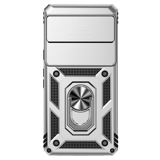 For Google Pixel 7 5G Sliding Camshield Holder Phone Case(Silver) by buy2fix