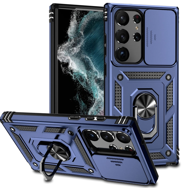 For Samsung Galaxy S23 Ultra 5G Sliding Camshield Holder Phone Case(Blue) - Galaxy S23 Ultra 5G Cases by buy2fix | Online Shopping UK | buy2fix