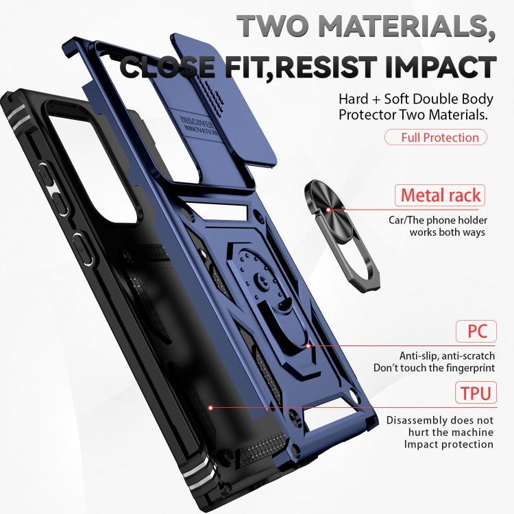 For Samsung Galaxy S23 Ultra 5G Sliding Camshield Holder Phone Case(Blue) - Galaxy S23 Ultra 5G Cases by buy2fix | Online Shopping UK | buy2fix