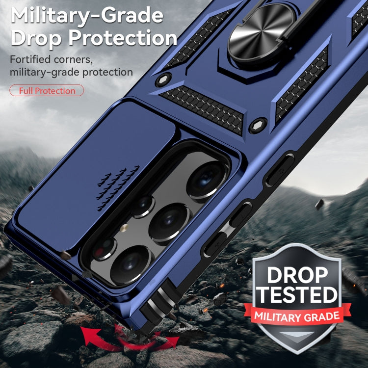 For Samsung Galaxy S23 Ultra 5G Sliding Camshield Holder Phone Case(Blue) - Galaxy S23 Ultra 5G Cases by buy2fix | Online Shopping UK | buy2fix