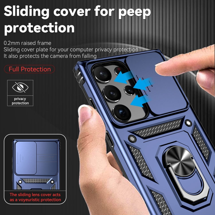 For Samsung Galaxy S23 Ultra 5G Sliding Camshield Holder Phone Case(Blue) - Galaxy S23 Ultra 5G Cases by buy2fix | Online Shopping UK | buy2fix