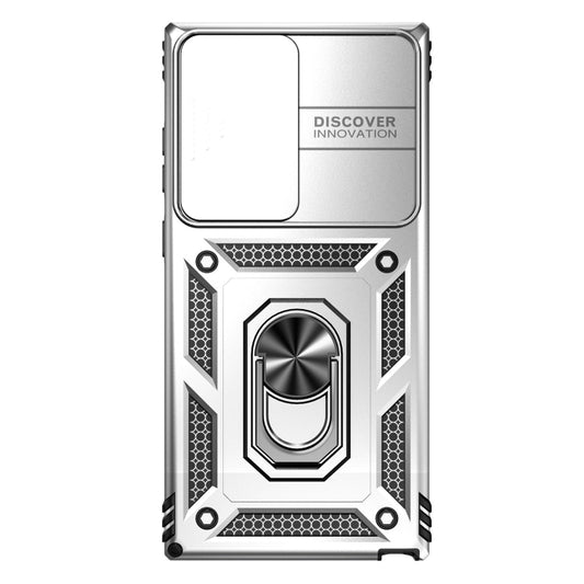 For Samsung Galaxy S23 Ultra 5G Sliding Camshield Holder Phone Case(Silver) by buy2fix