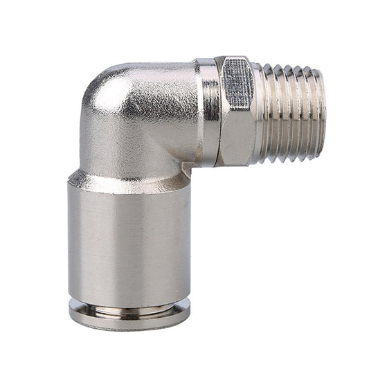 PL6-03 LAIZE Nickel Plated Copper Elbow Male Thread Pneumatic Quick Fitting Connector by LAIZE