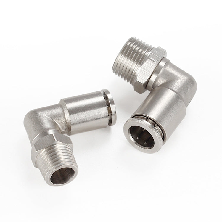 PL10-01 LAIZE Nickel Plated Copper Elbow Male Thread Pneumatic Quick Fitting Connector - Interface Series by LAIZE | Online Shopping UK | buy2fix